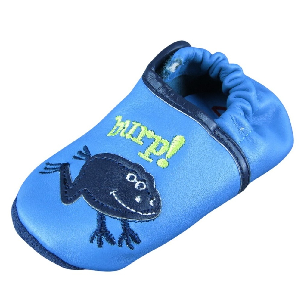 Z Brand‎ Boys Flat Shoes Blue Leather Slip On Size T 6-12 Months Medium